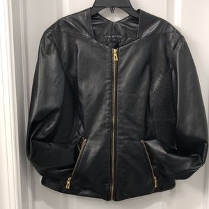 Genuine leather Black Via Spiga Bikers Jacket